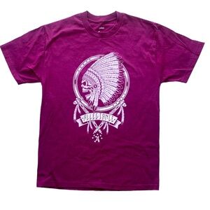 Allegiance Peace Pipes Maroon Red Motorcycle Tee - Large